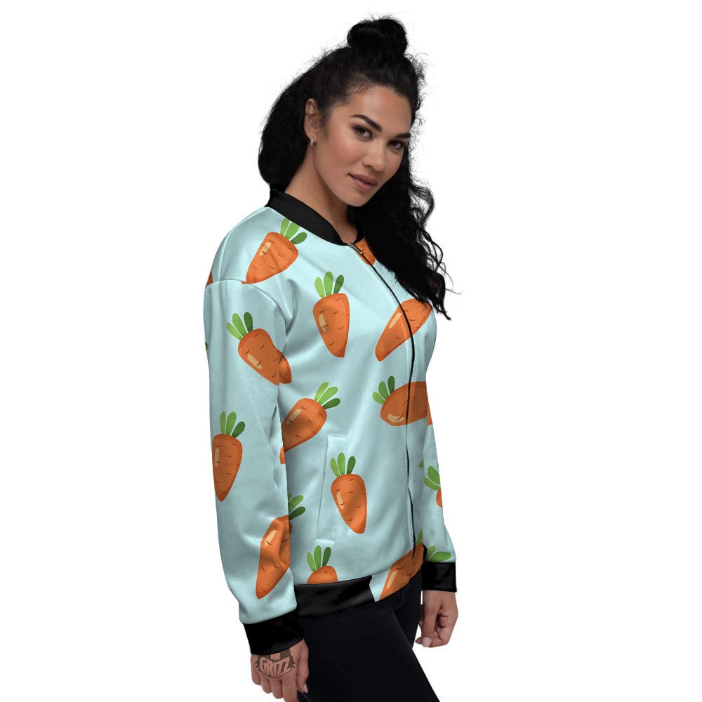 Carrot Print Pattern Women's Bomber Jacket-grizzshop
