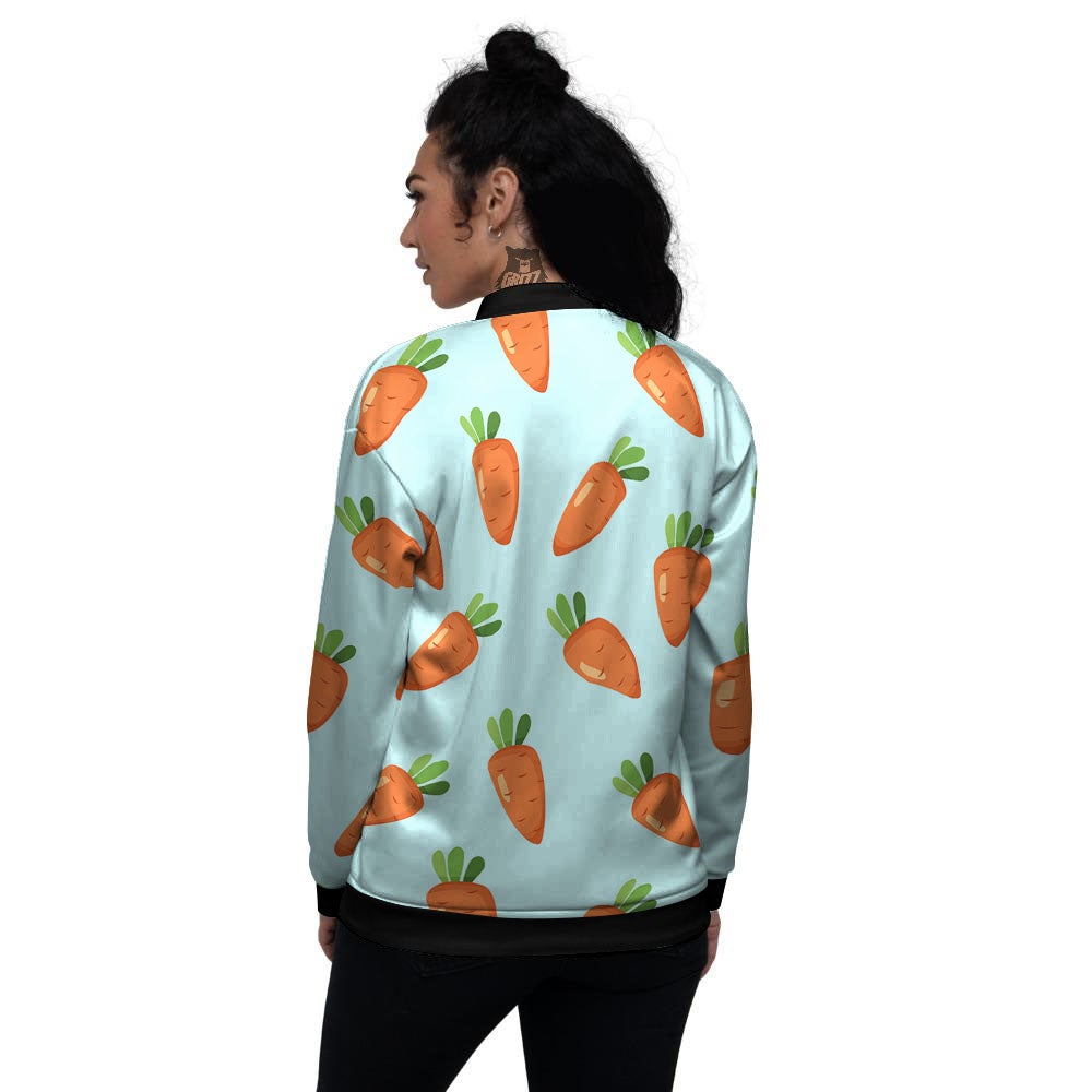 Carrot Print Pattern Women's Bomber Jacket-grizzshop
