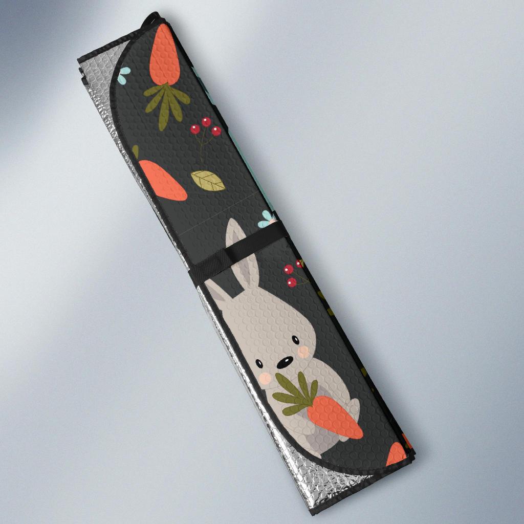 Carrot Rabbit Bunny Pattern Print Car Sun Shade-grizzshop