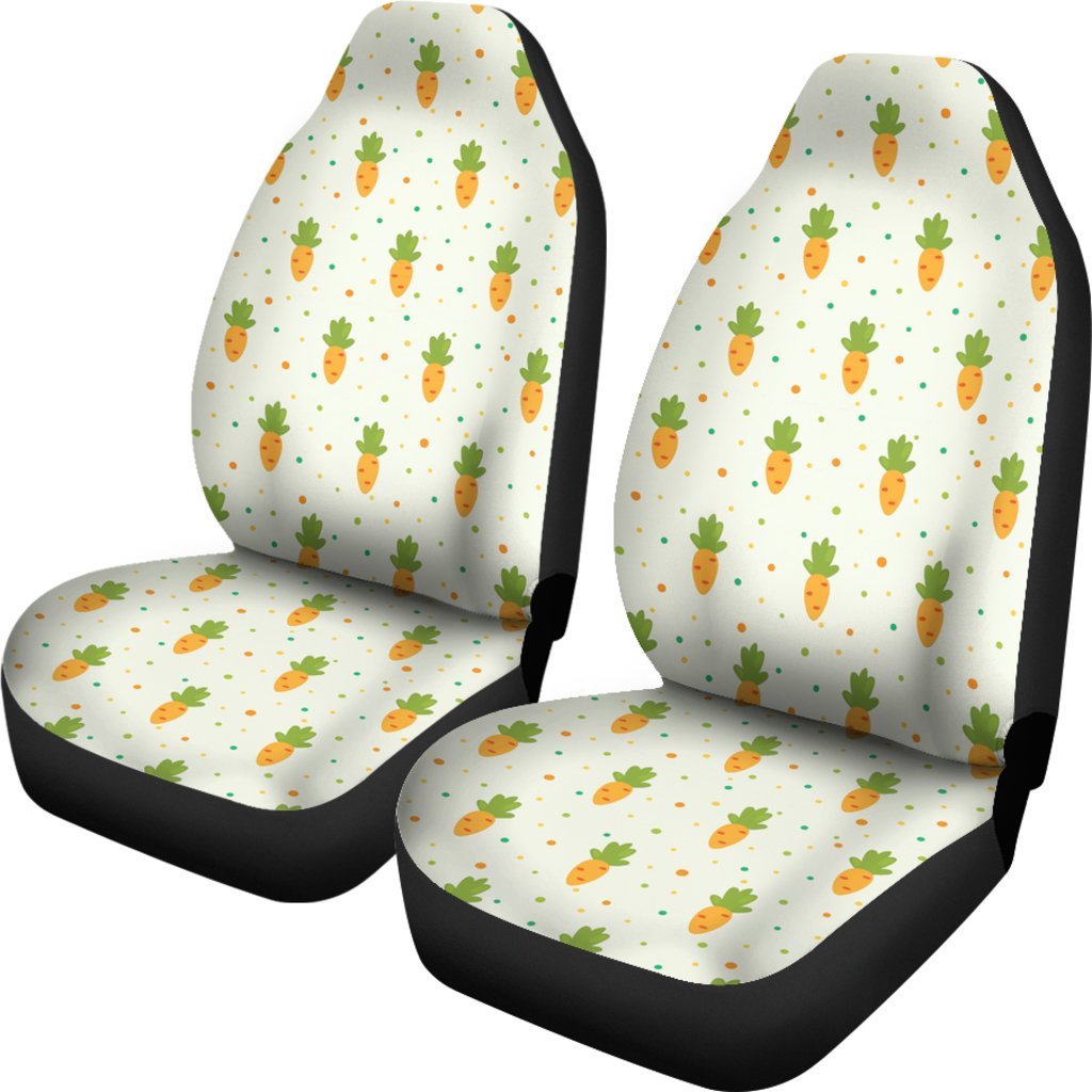 Carrot Dot Pattern Print Universal Fit Car Seat Cover-grizzshop
