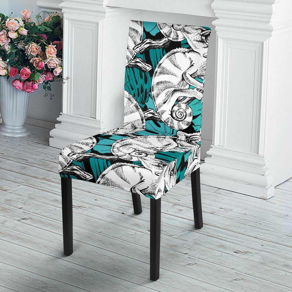 Cartoon Chameleon Pattern Print Chair Cover-grizzshop