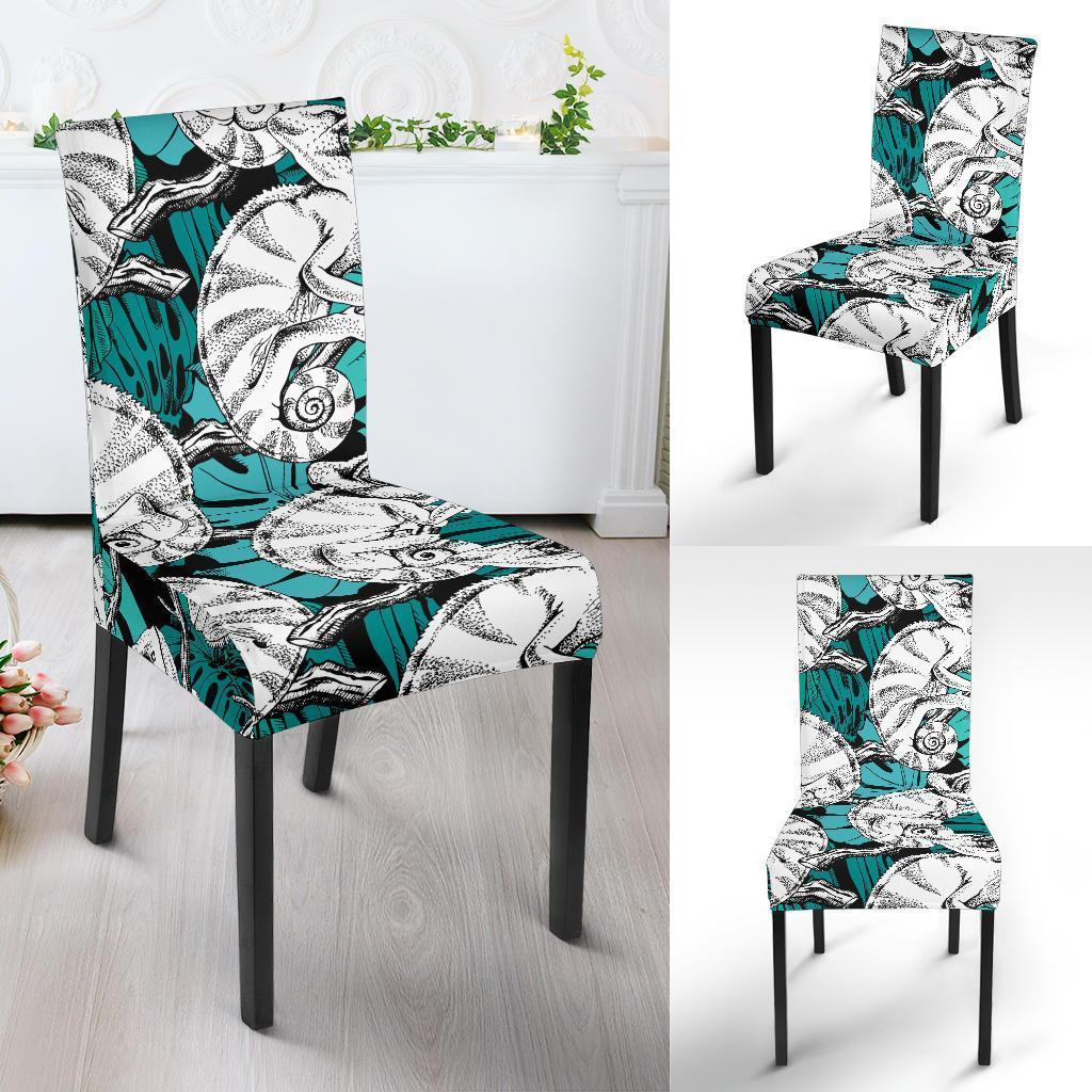 Cartoon Chameleon Pattern Print Chair Cover-grizzshop