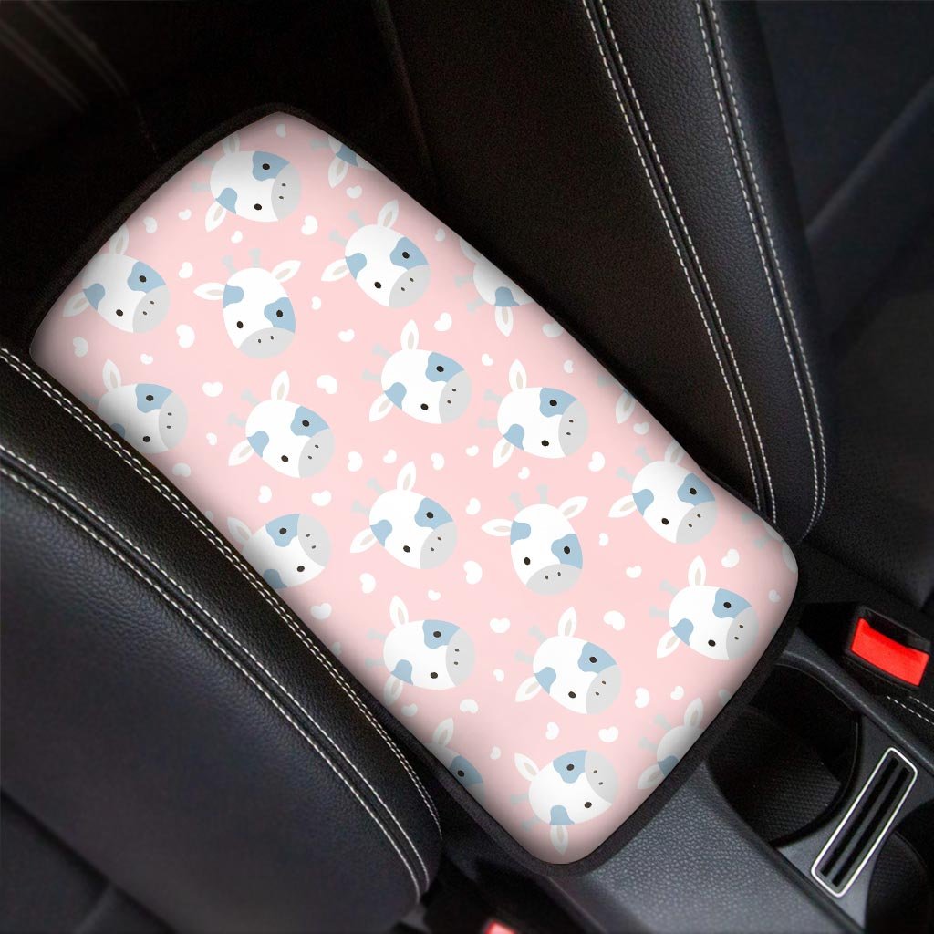 Cartoon Cow Print Car Console Cover-grizzshop