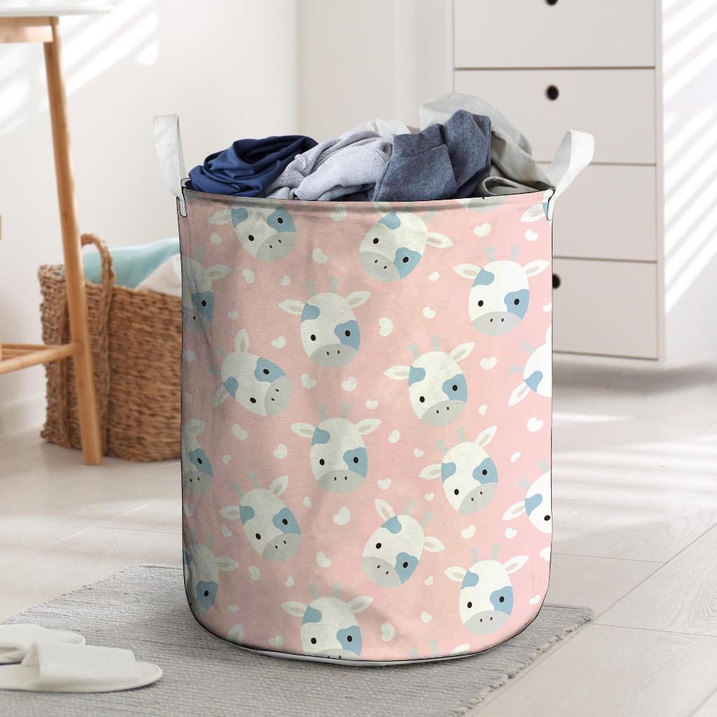 Cartoon Cow Print Laundry Basket-grizzshop