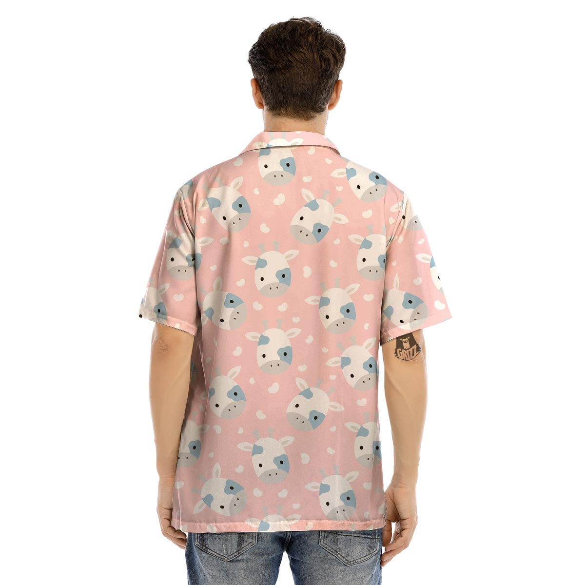 Cartoon Cow Print Men’s Hawaiian Shirt-grizzshop