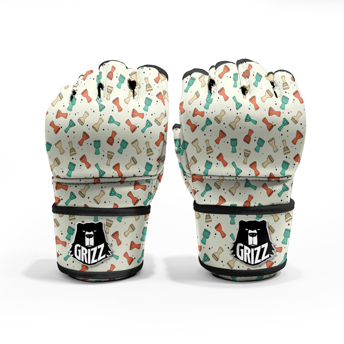 Cartoon Drum Print Pattern MMA Gloves-grizzshop