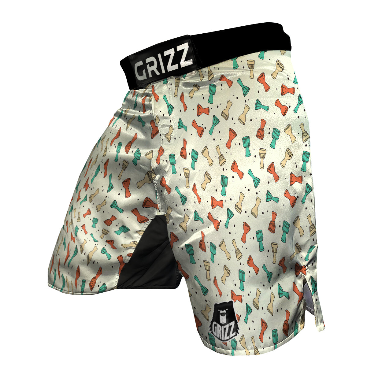 Cartoon Drum Print Pattern MMA Shorts-grizzshop
