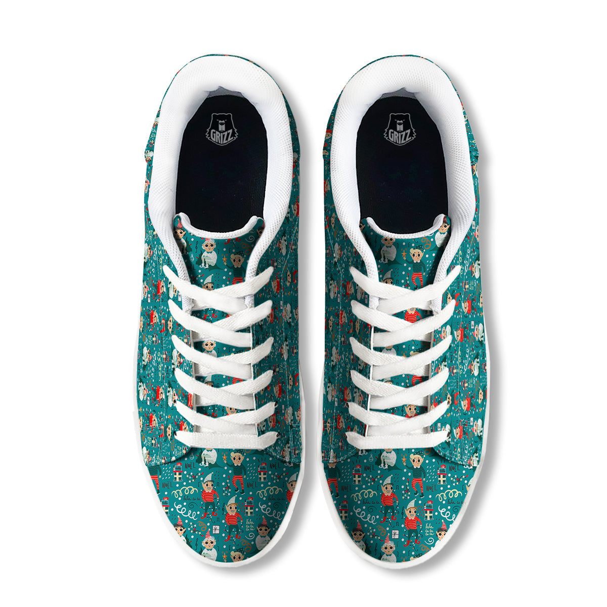 Cartoon Elf Print Pattern White Low Top Sneakers-grizzshop