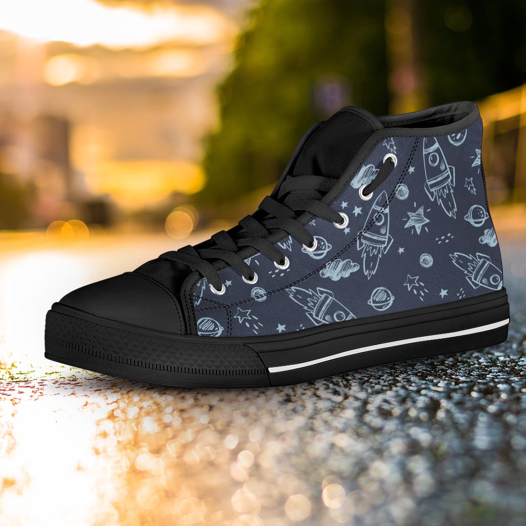 Cartoon Galaxy Space Women's High Top Shoes-grizzshop