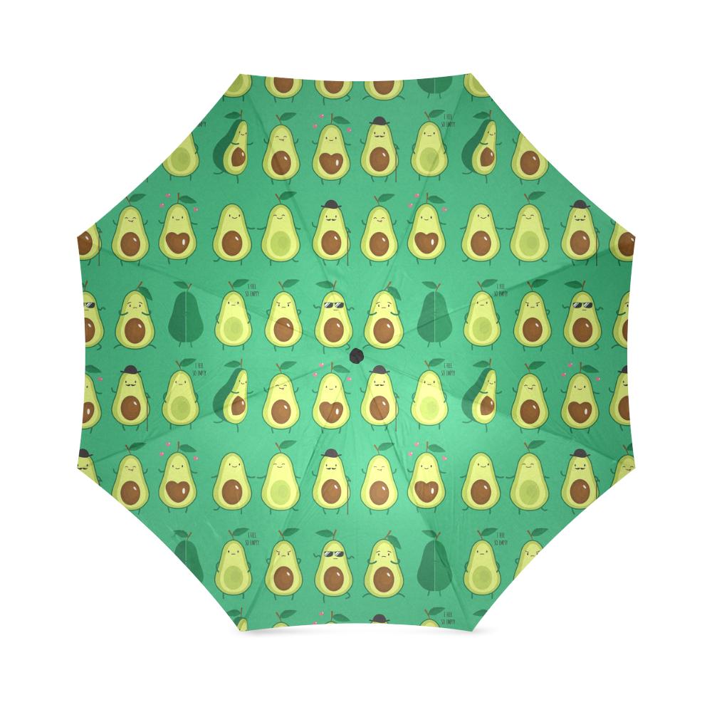 Cartoon Green Avocado Pattern Print Foldable Umbrella-grizzshop