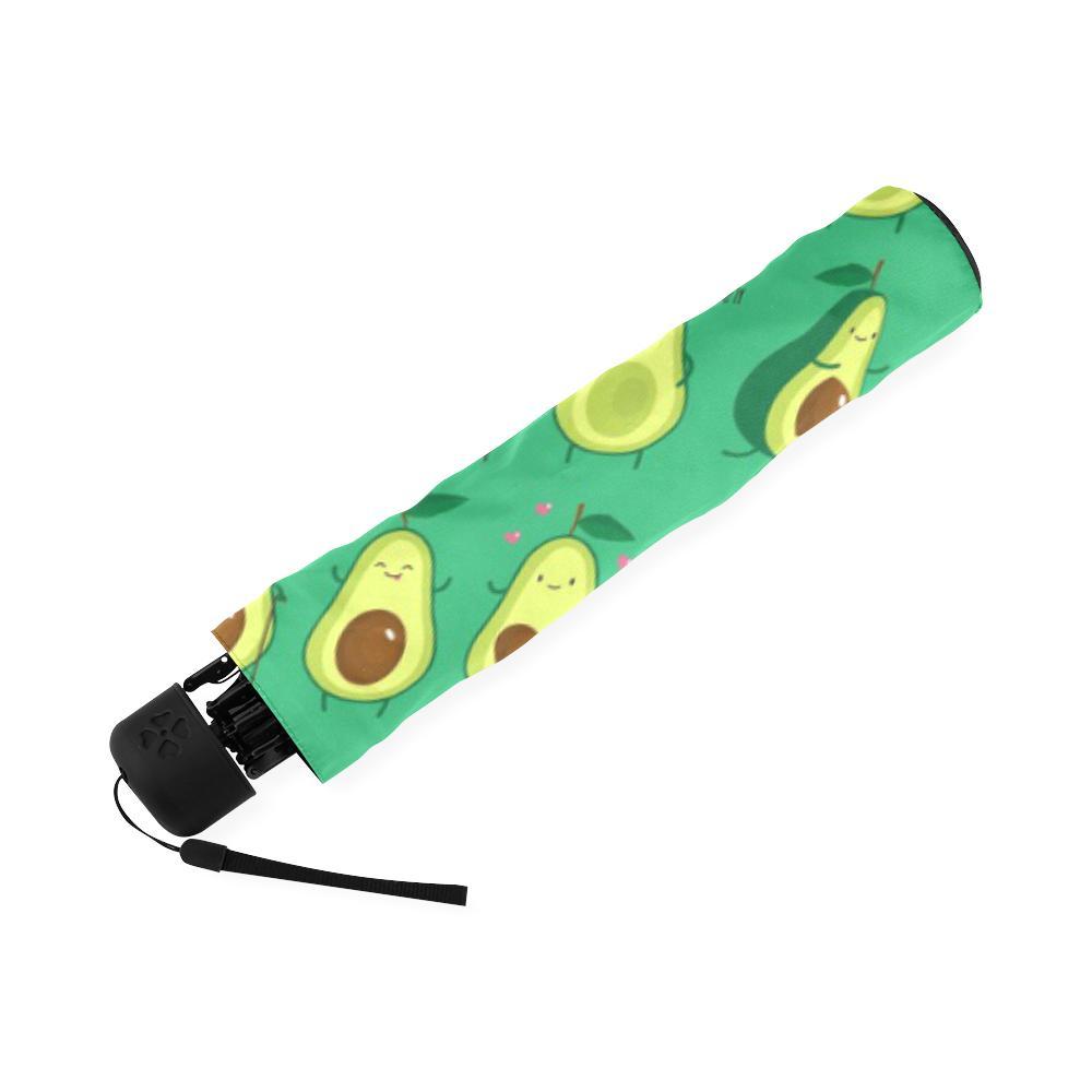 Cartoon Green Avocado Pattern Print Foldable Umbrella-grizzshop