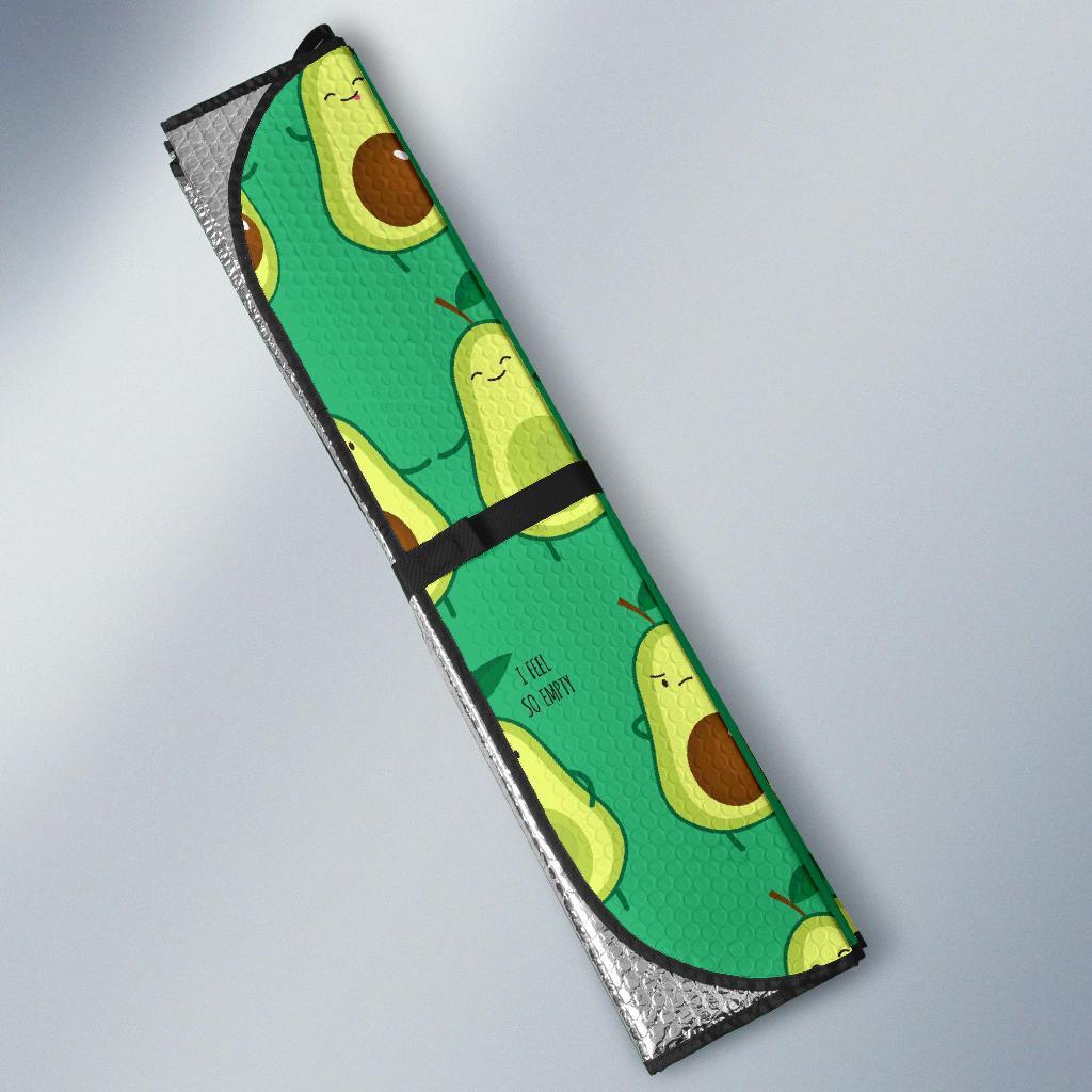 Cartoon Green Avocado Patttern Print Car Sun Shade-grizzshop
