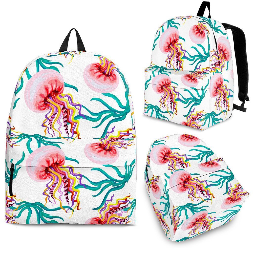Cartoon Jellyfish Pattern Print Backpack-grizzshop