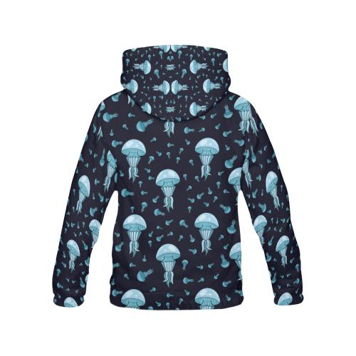 Cartoon Jellyfish Print Pattern Men Pullover Hoodie-grizzshop