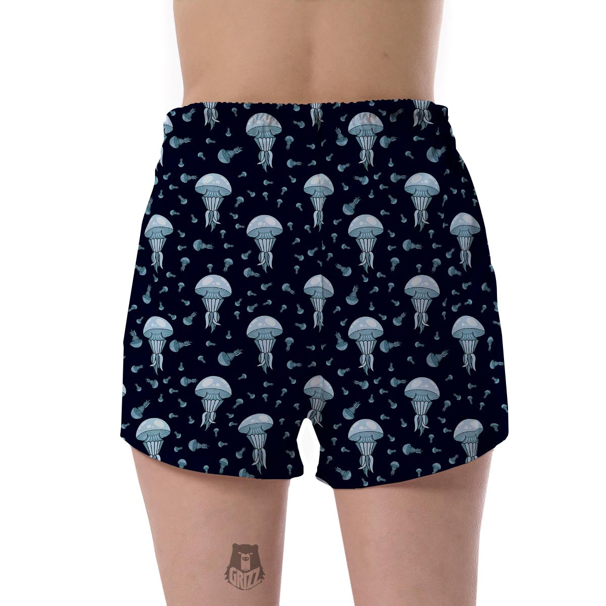 Cartoon Jellyfish Print Pattern Women's Shorts-grizzshop