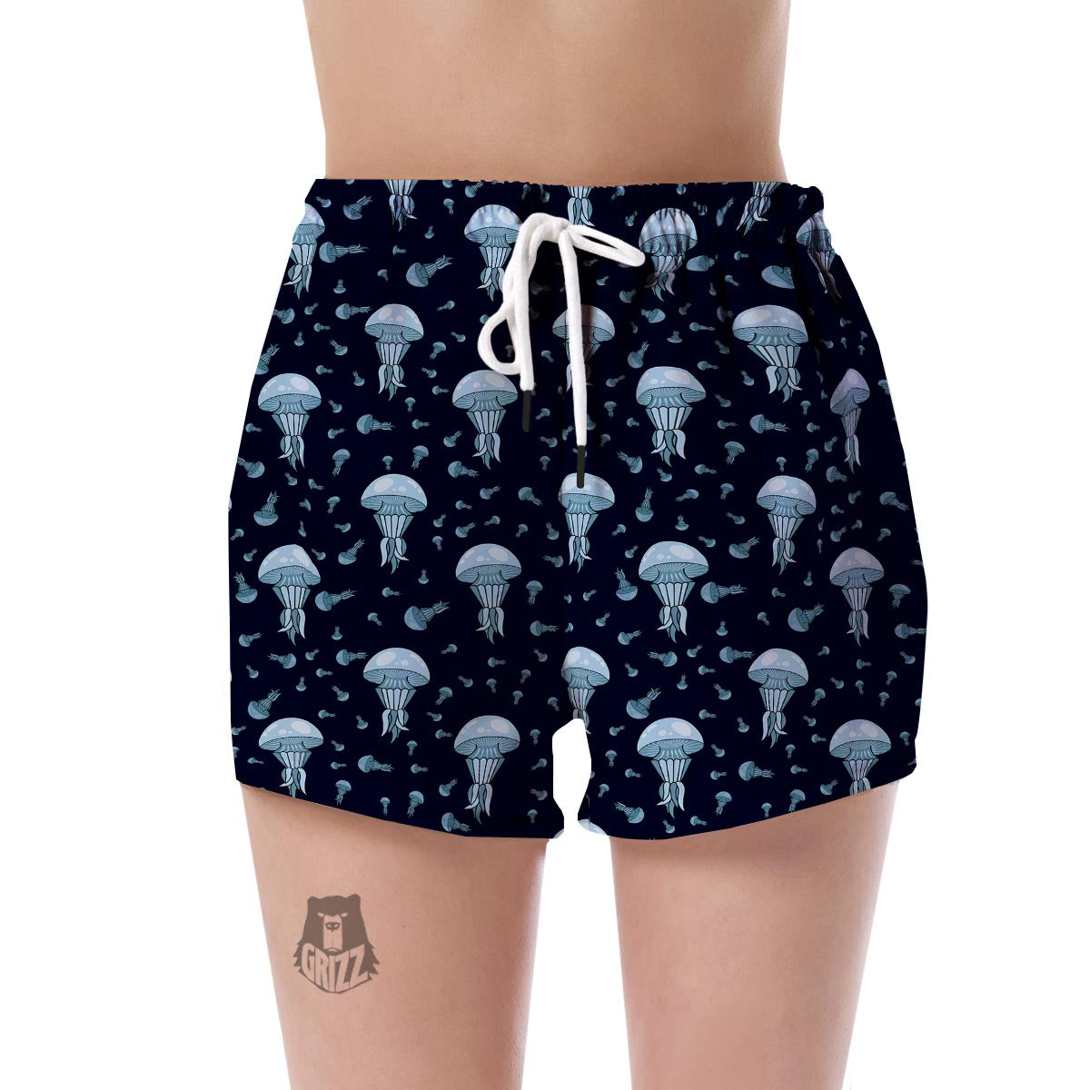 Cartoon Jellyfish Print Pattern Women's Shorts-grizzshop