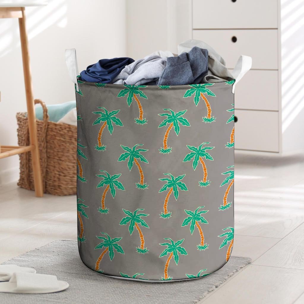Cartoon Palm Tree Hawaiian Print Laundry Basket-grizzshop