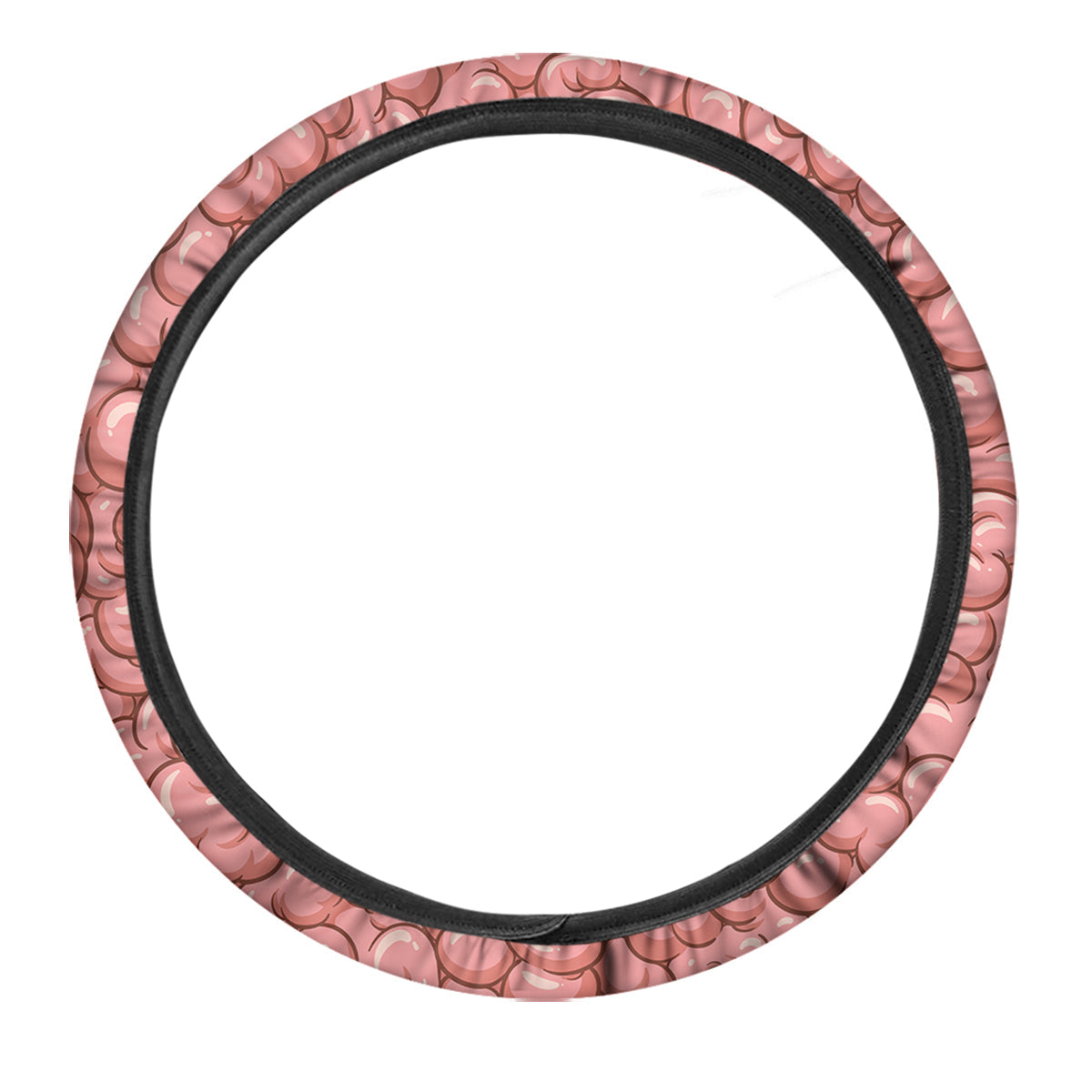 Cartoon Pink Brain Print Pattern Car Steering Wheel Cover-grizzshop