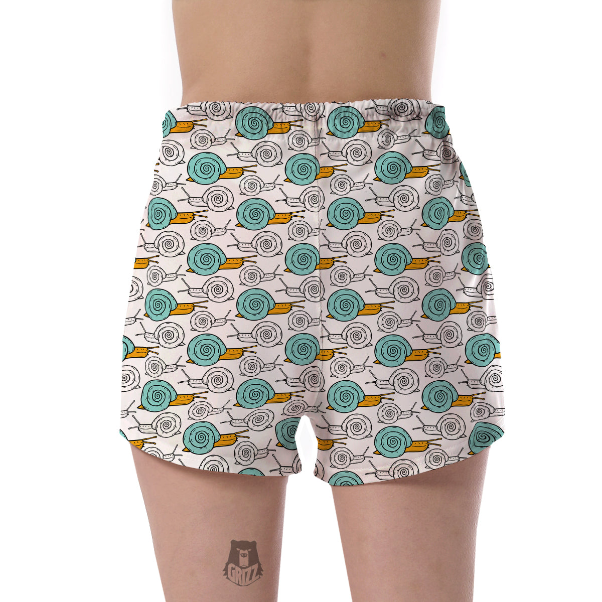 Cartoon Snail Pattern Print Women's Shorts-grizzshop