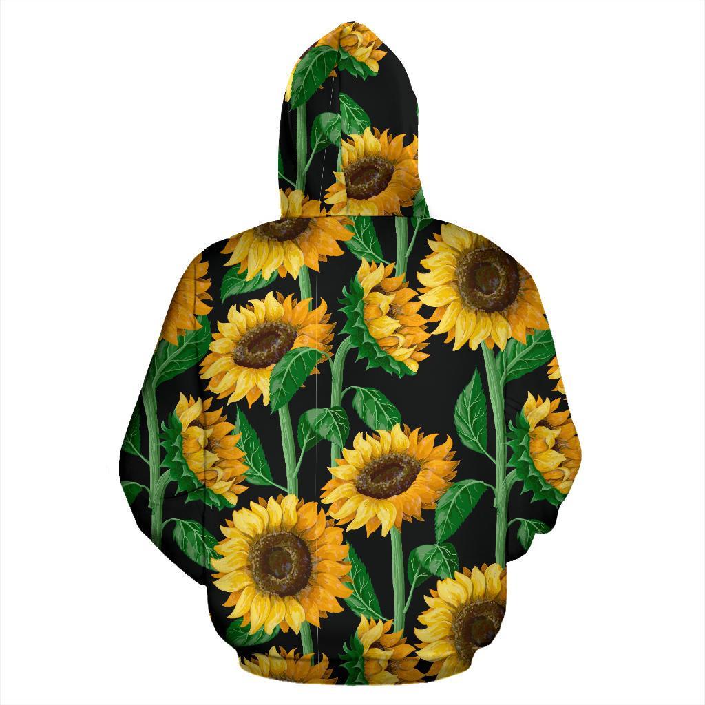 Cartoon Sunflower Pattern Print Women Men Pullover Hoodie-grizzshop