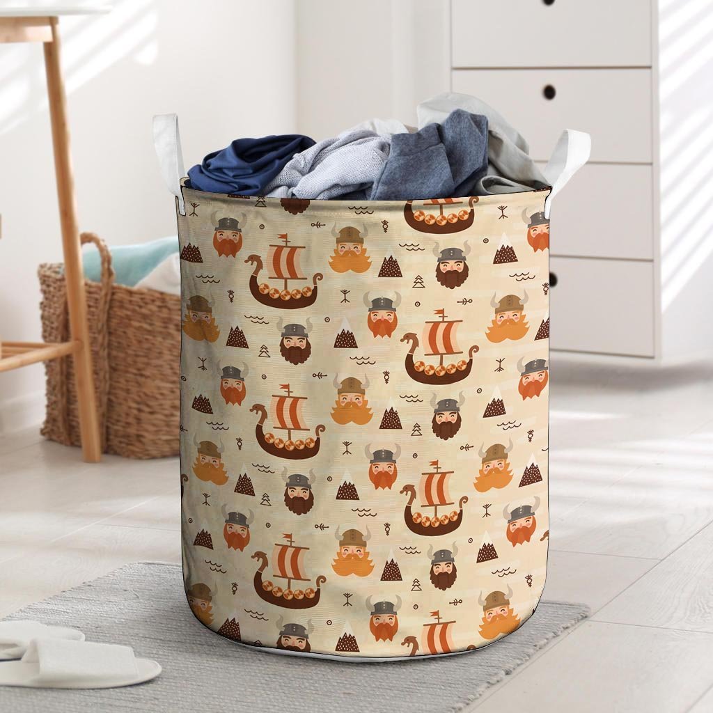 Cartoon Viking Norse Laundry Basket-grizzshop