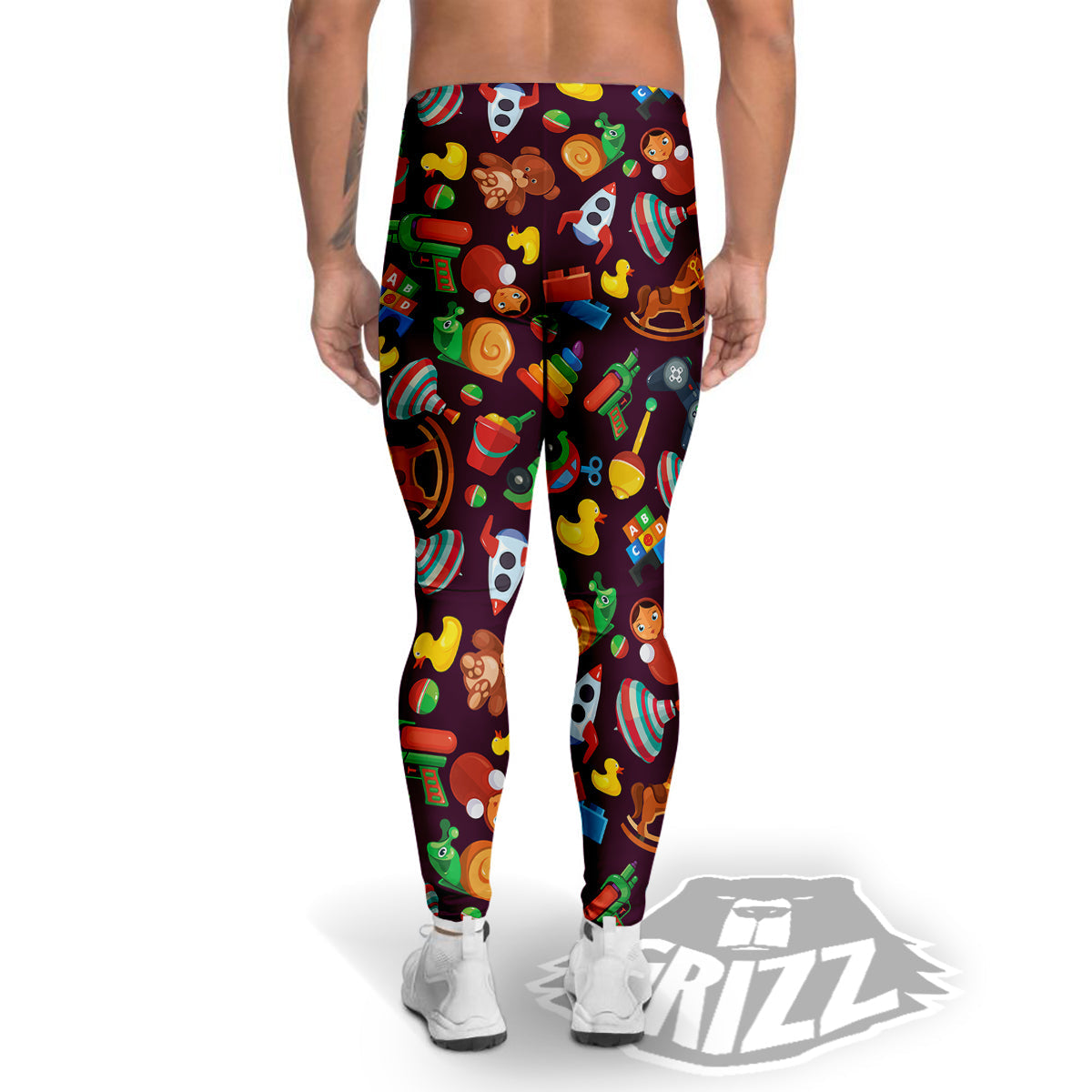 Cartoon toys Colorful Print Pattern Men's Leggings-grizzshop