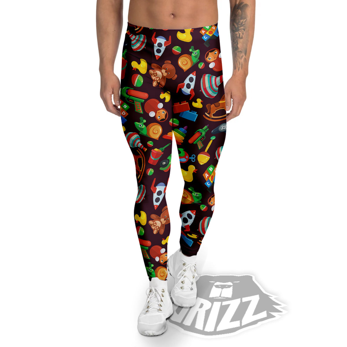 Cartoon toys Colorful Print Pattern Men's Leggings-grizzshop