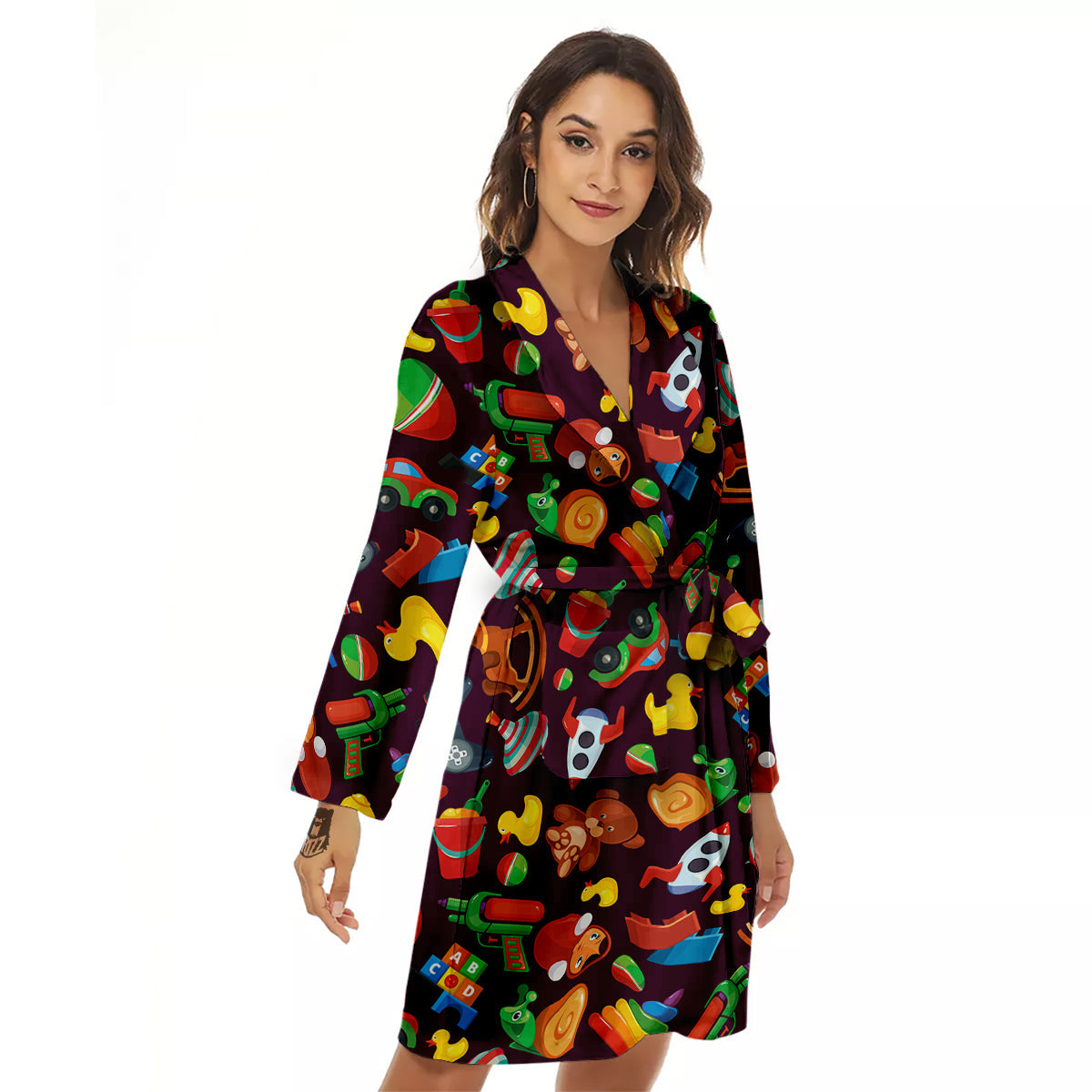 Cartoon toys Colorful Print Pattern Women's Robe-grizzshop