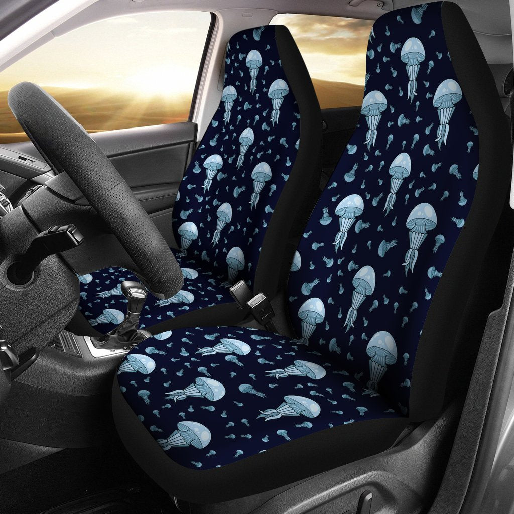 Cartoon Jellyfish Print Pattern Universal Fit Car Seat Cover-grizzshop