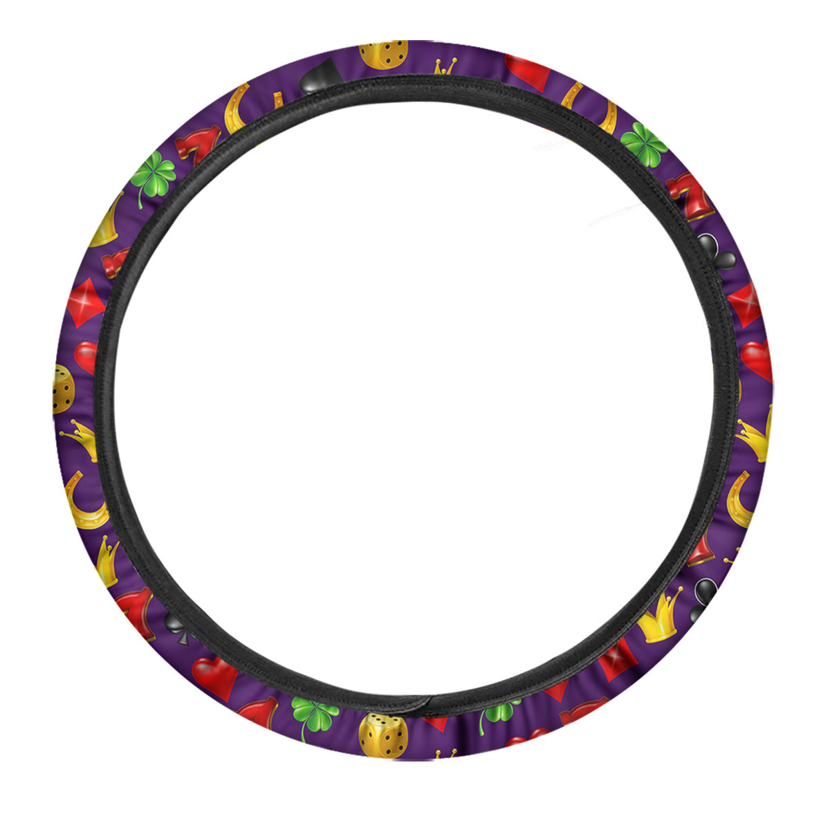 Casino 3D Gambling And Luck Print Pattern Car Steering Wheel Cover-grizzshop