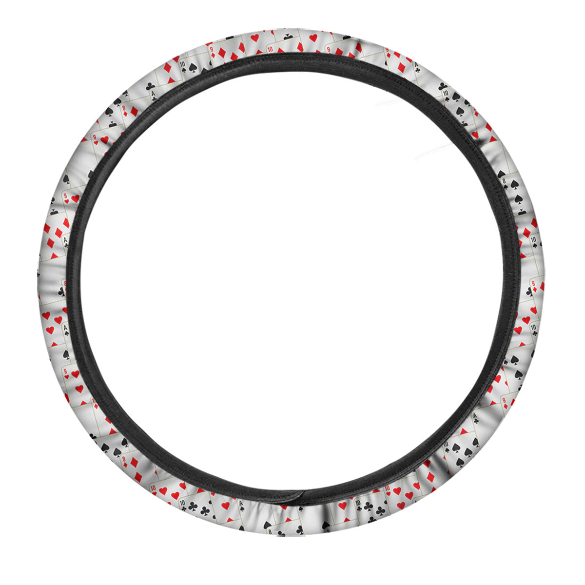 Casino Card Cartoon Print Pattern Car Steering Wheel Cover-grizzshop