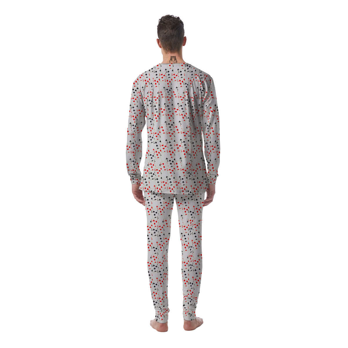 Casino Card Cartoon Print Pattern Men's Pajamas-grizzshop