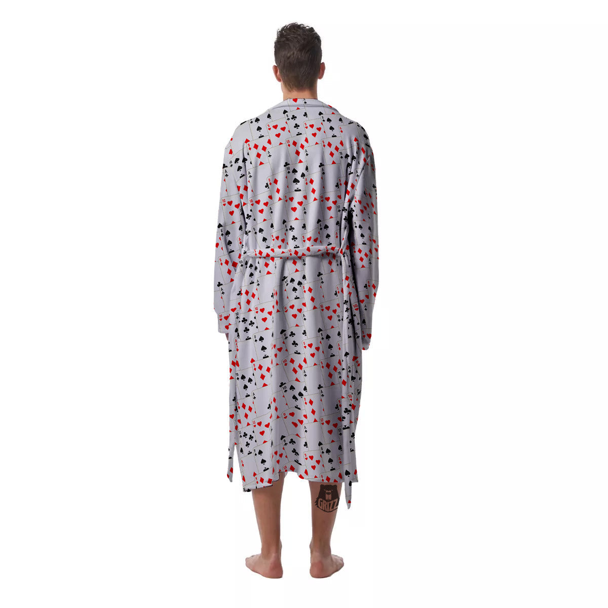 Casino Card Cartoon Print Pattern Men's Robe-grizzshop