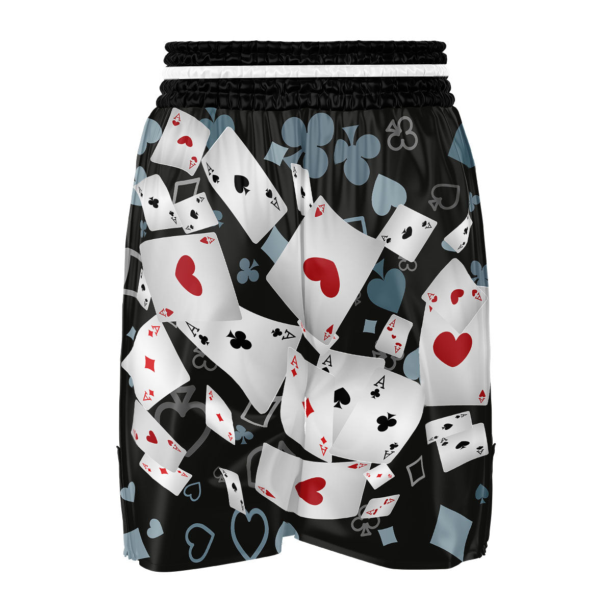 Casino Card Falling Print Boxing Shorts-grizzshop
