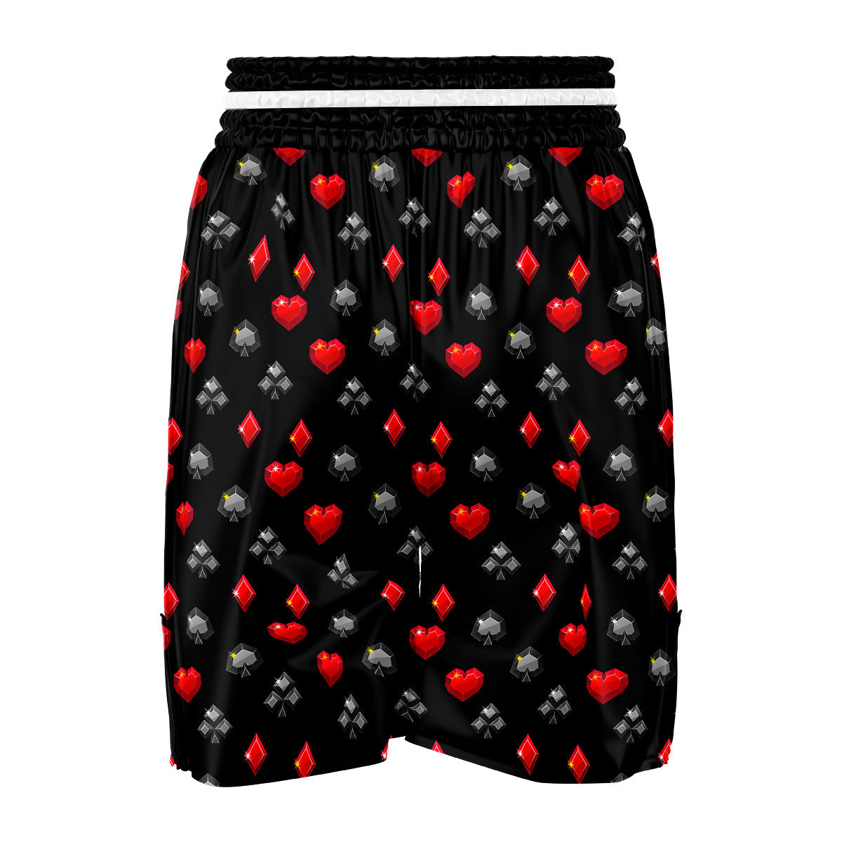 Casino Card Suits Red Black Print Pattern Boxing Shorts-grizzshop