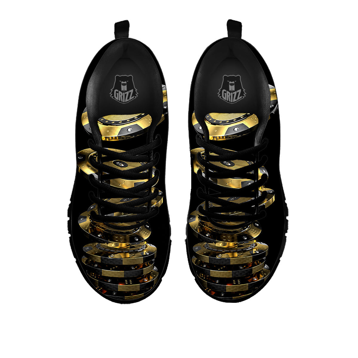 Casino Chips Poker Print Black Sneaker-grizzshop