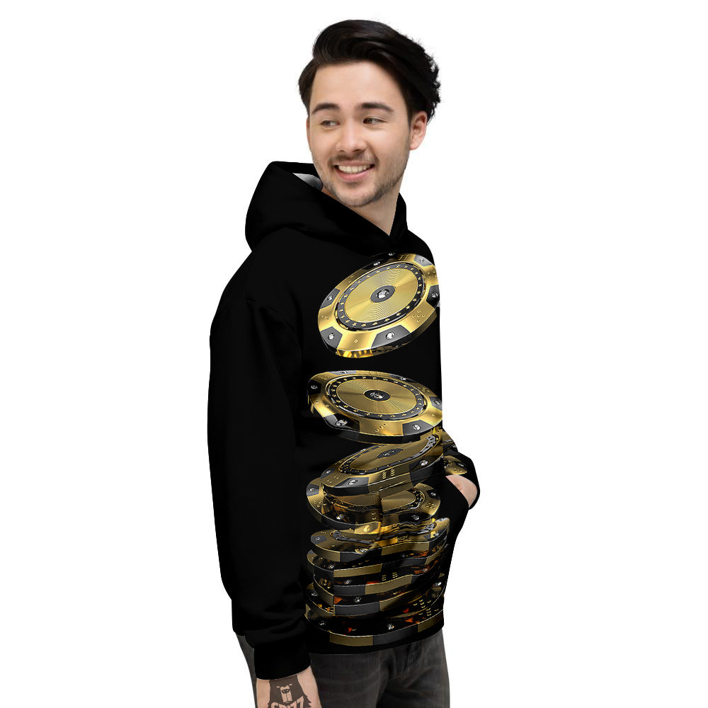 Casino Chips Poker Print Men's Hoodie-grizzshop