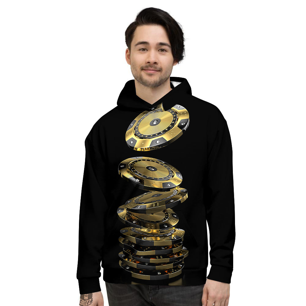 Casino Chips Poker Print Men's Hoodie-grizzshop