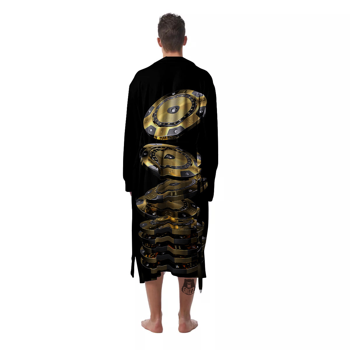 Casino Chips Poker Print Men's Robe-grizzshop