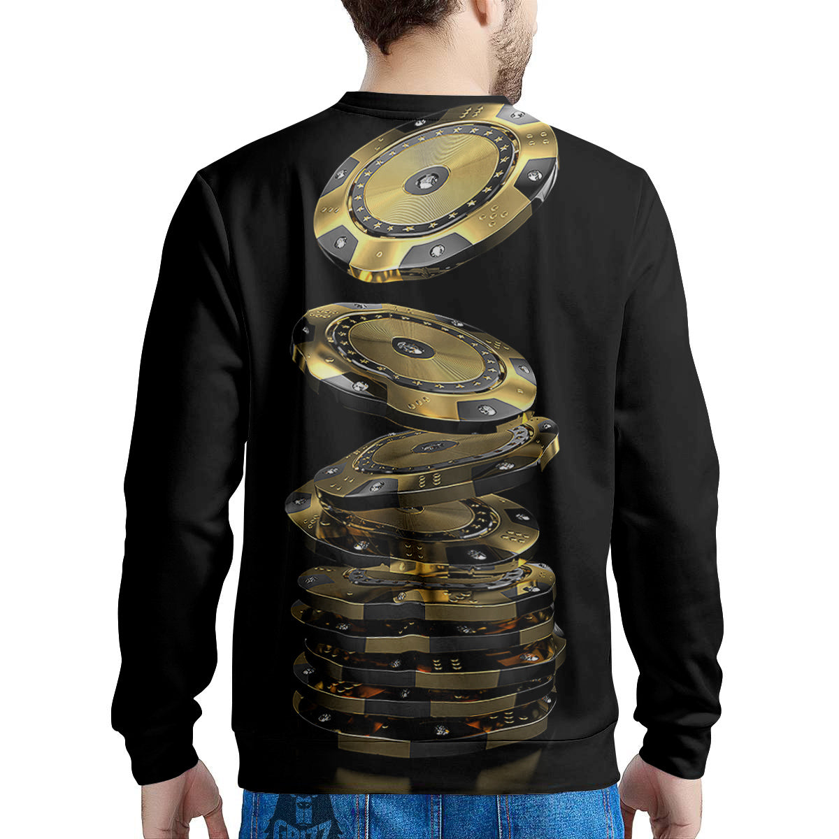 Casino Chips Poker Print Men's Sweatshirt-grizzshop