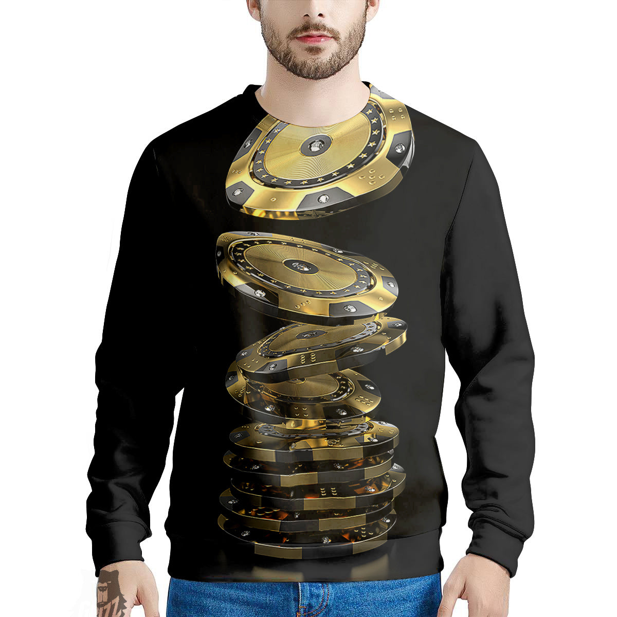 Casino Chips Poker Print Men's Sweatshirt-grizzshop
