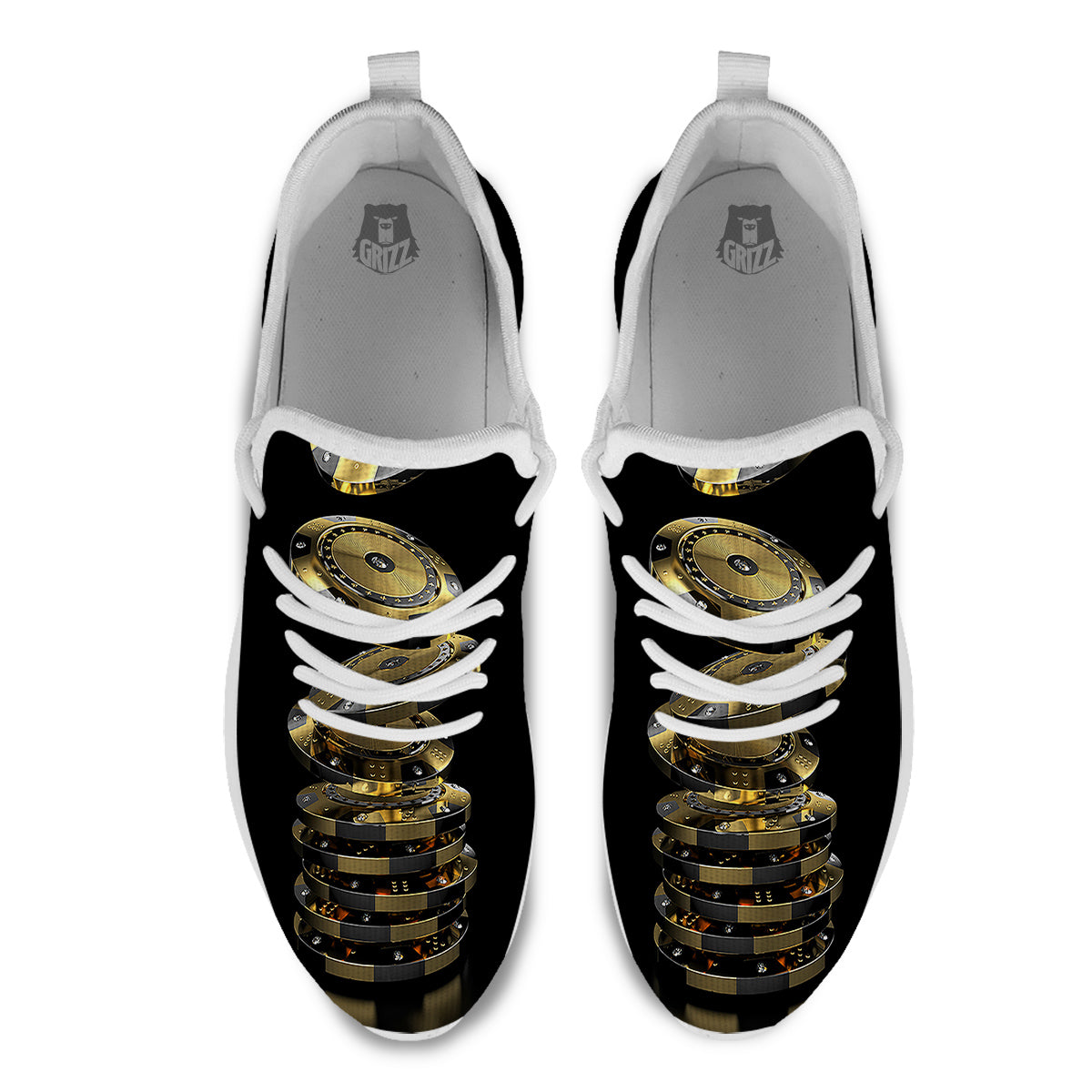 Casino Chips Poker Print White Athletic Shoes-grizzshop