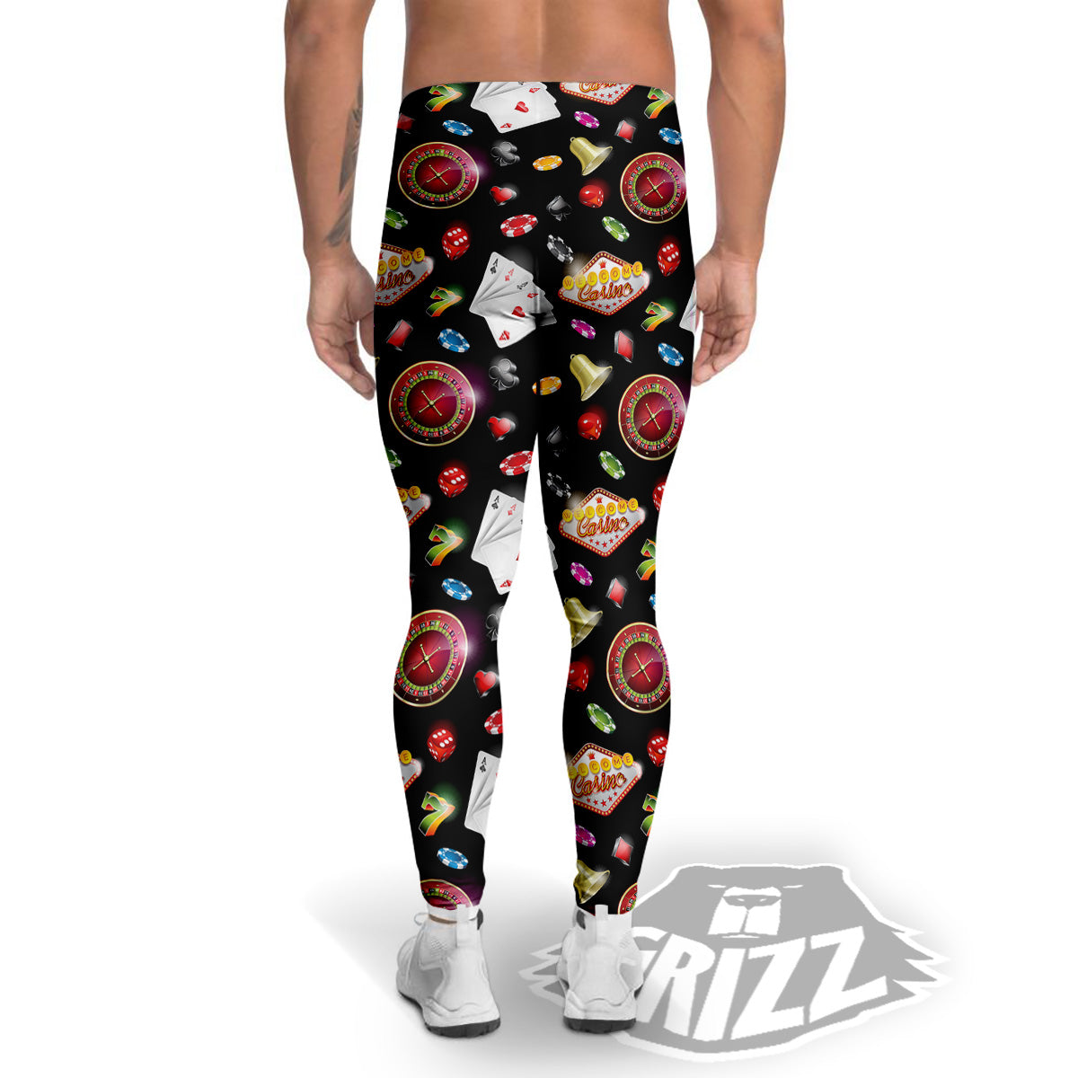 Casino Colorful Entertainments Print Pattern Men's Leggings-grizzshop