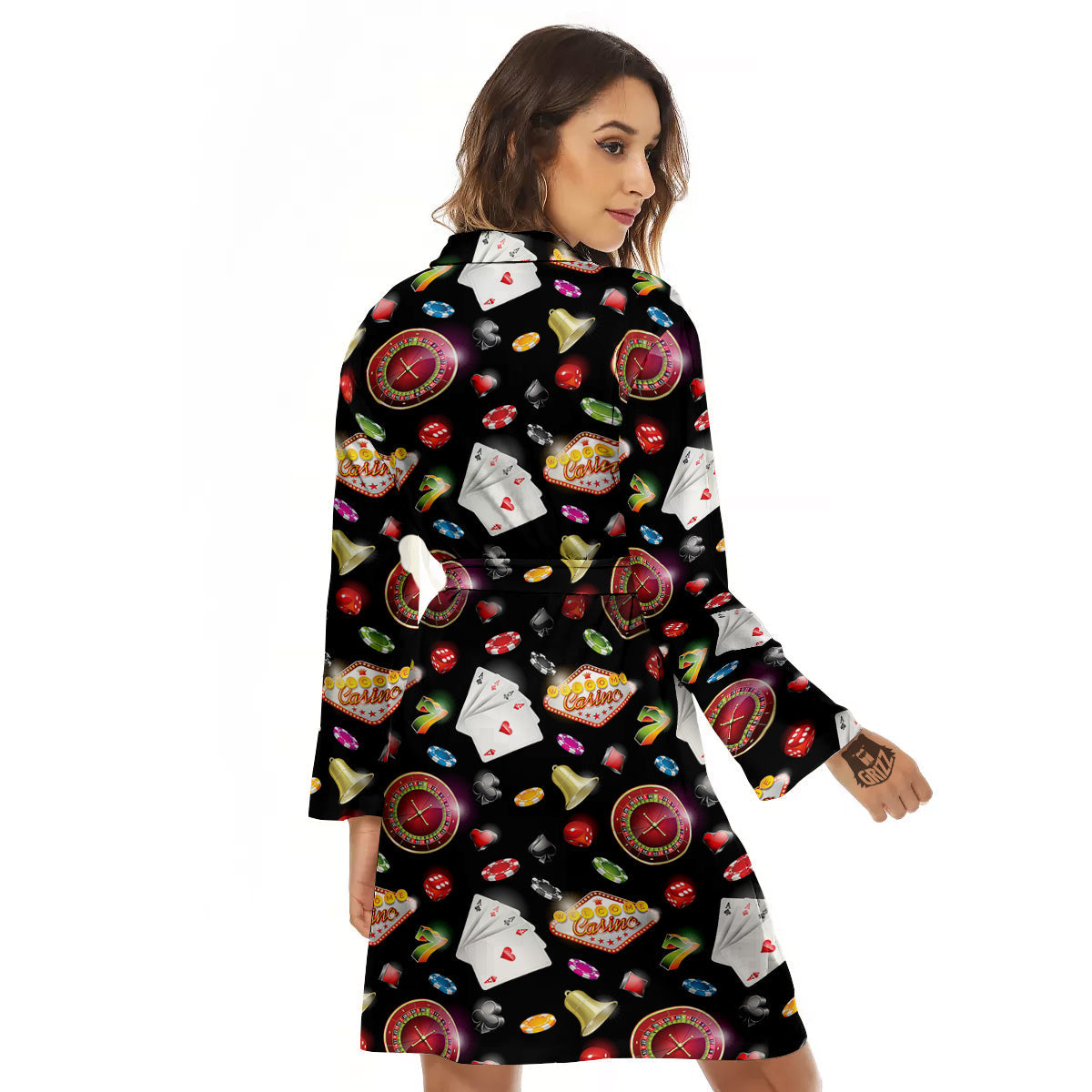 Casino Colorful Entertainments Print Pattern Women's Robe-grizzshop