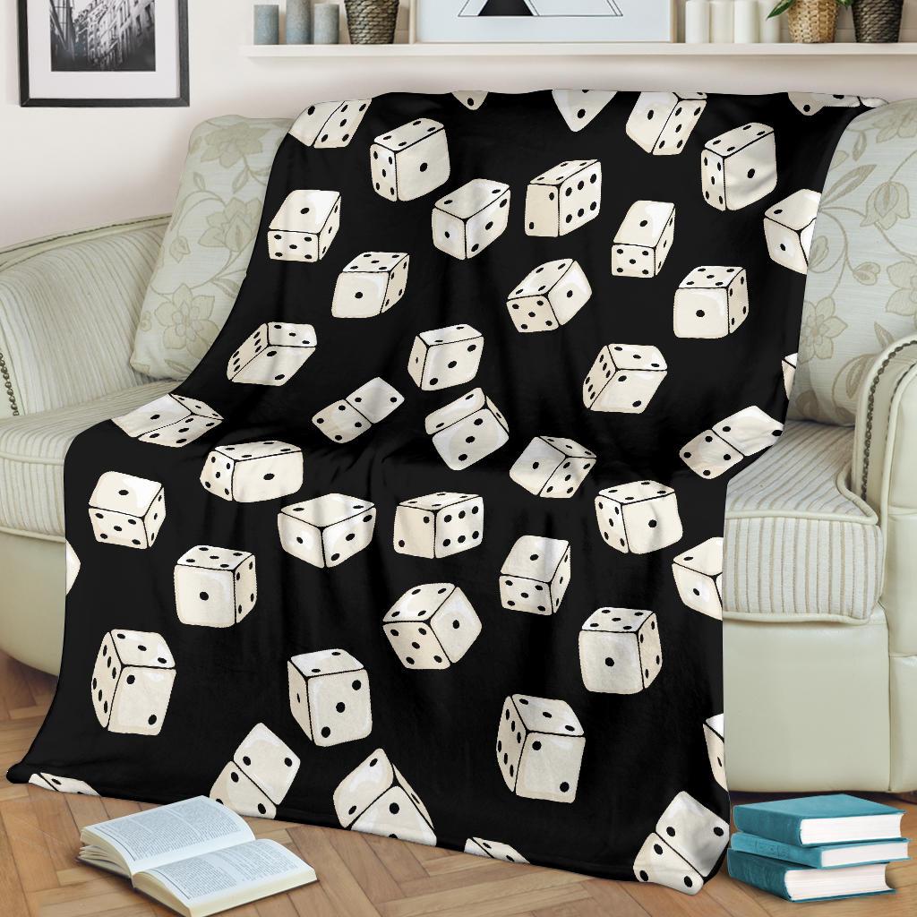 Casino Dice Pattern Print Blanket-grizzshop
