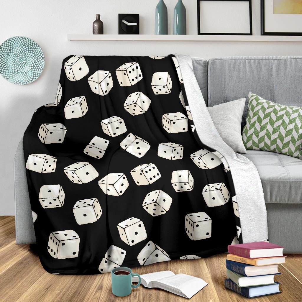 Casino Dice Pattern Print Blanket-grizzshop