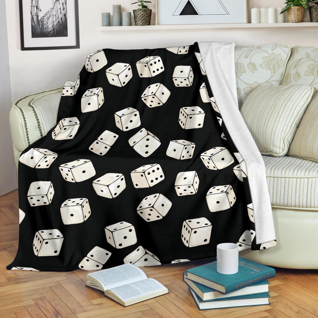 Casino Dice Pattern Print Blanket-grizzshop