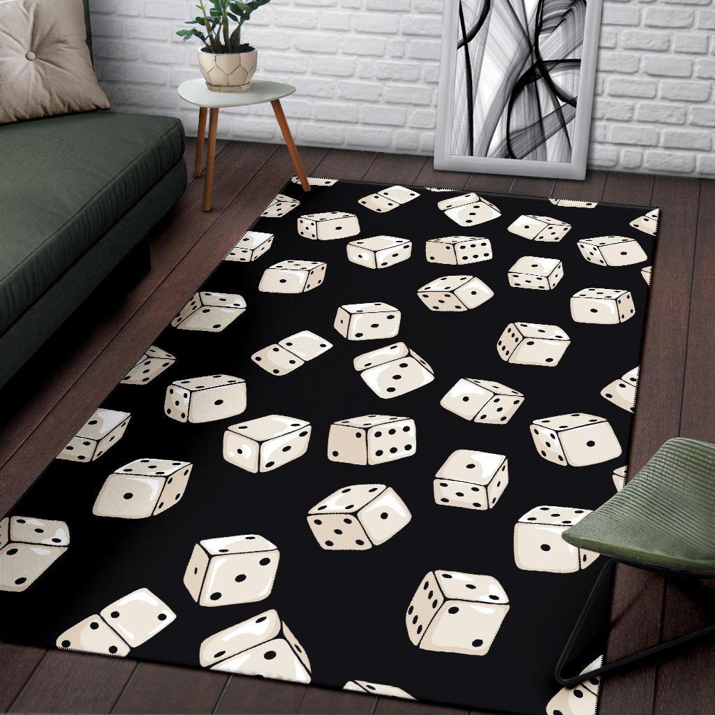 Casino Dice Pattern Print Floor Mat-grizzshop