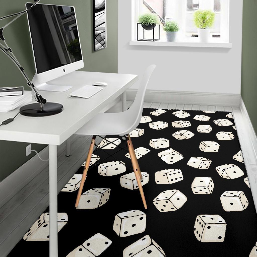 Casino Dice Pattern Print Floor Mat-grizzshop