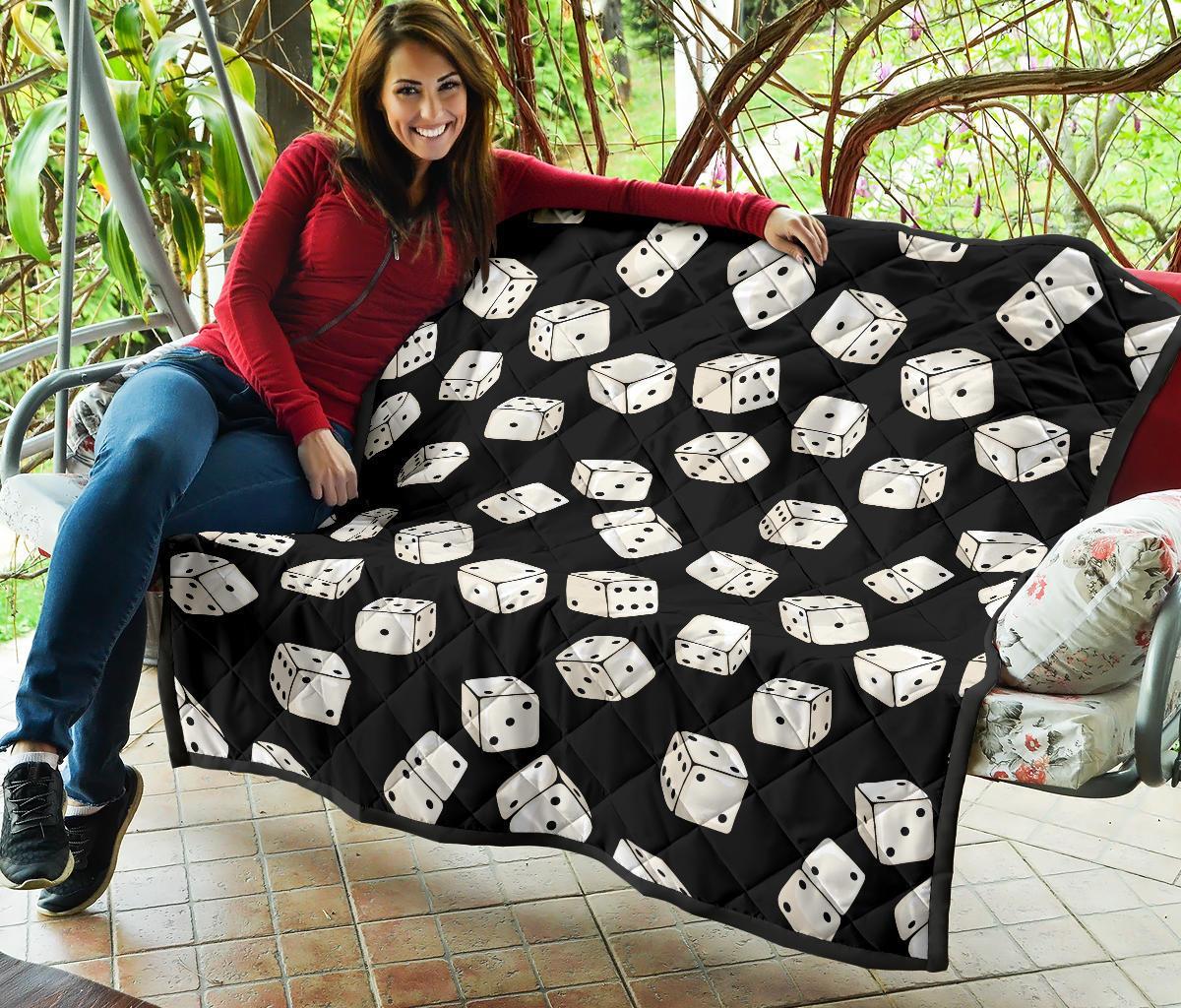 Casino Dice Pattern Print Quilt-grizzshop